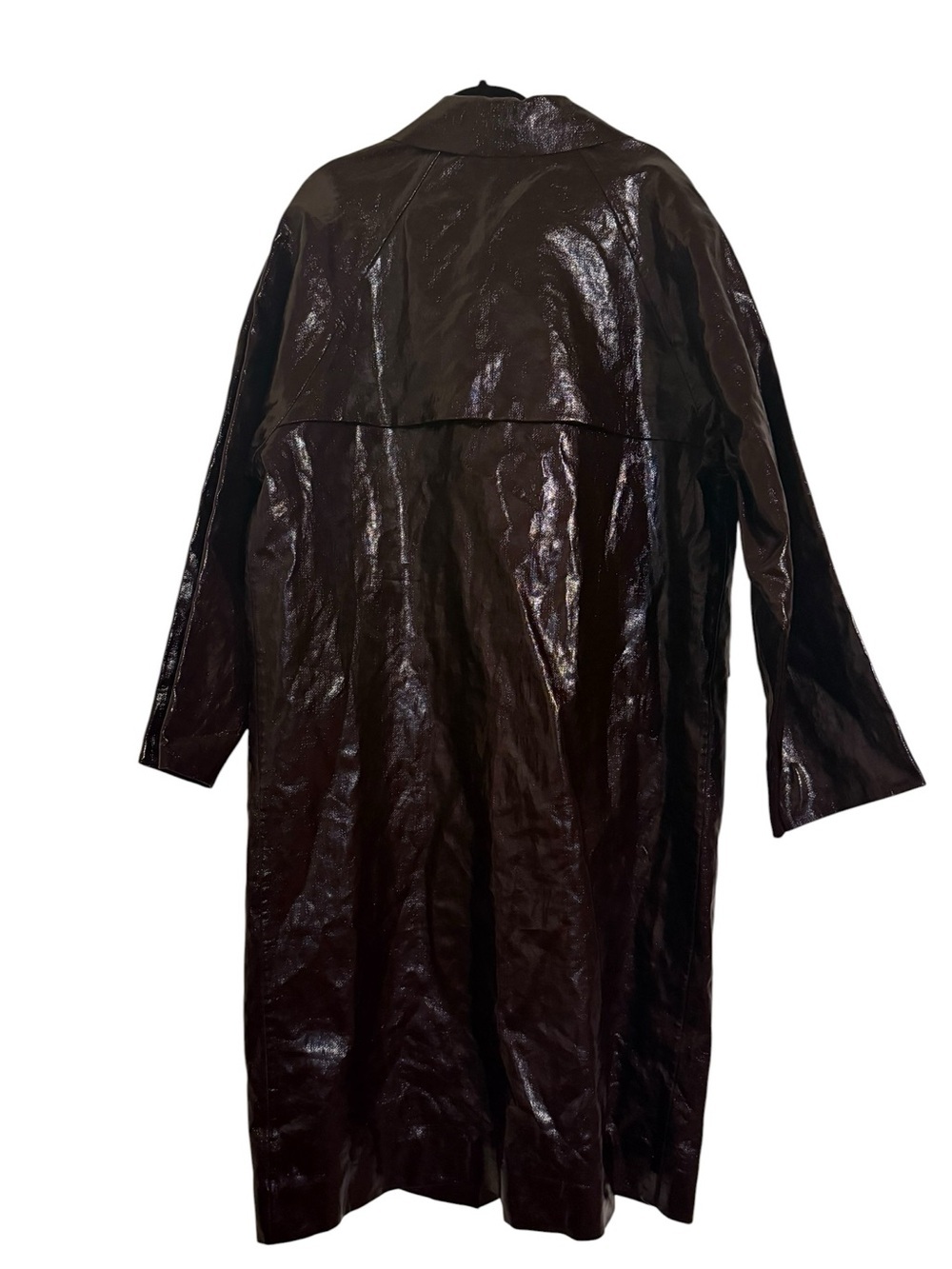 Kassl Editions x Zara Lacquered Long Coat Burgundy Limited Edition Size Large - Picture 5 of 8